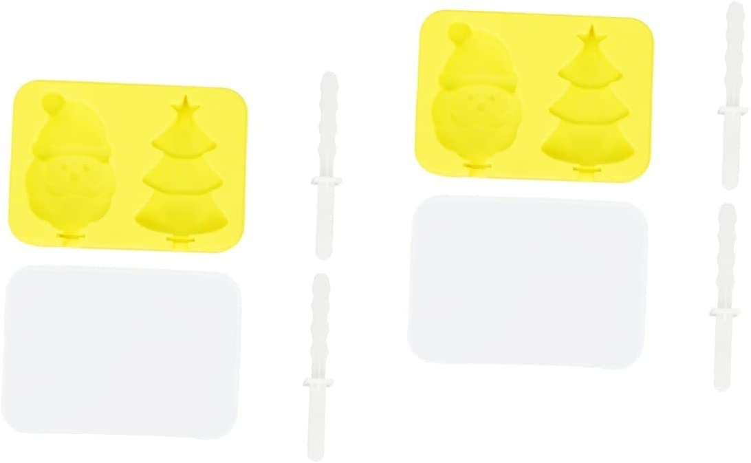 2 pièces moules à Glace de noël moules à Chocolat moules à Bonbons au Chocolat moules en Silicone gâteau en Silicone sucettes glacées Pliables père noël en Silicone Bricolage moules en