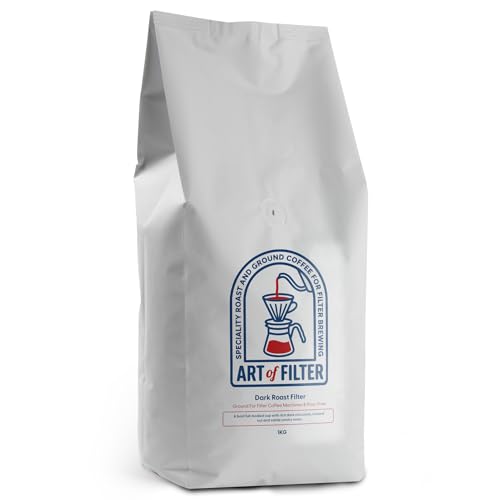 Image of Filter Ground Coffee 1kg - Strong Dark Roast - Art of Filter Ground Coffee - Roast & Ground Coffee Specifically For Filters Coffee Machines & V60 Pourover - Strength 5 (1kg)