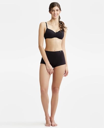 Image of Jockey FE23 Women's Wirefree Padded Super Combed Cotton Elastane Stretch Medium Coverage Multiway Styling T-Shirt Bra with Detachable Straps