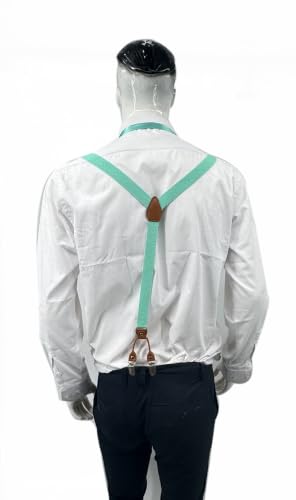 Image of Men's Suspenders Bowtie Set Elastic Y Shape Style Women's Suspenders Bowtie For Wedding&Formal Events
