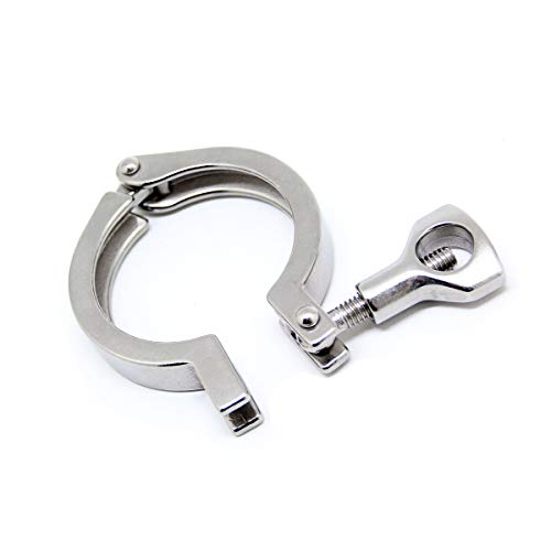 Qiimii 13Mhhm Stainless Steel 304 Single Pin Heavy Duty Tri Clamp With Wing Nut For Ferrule Tc 2"(2 Pack) (2 Inch) #TOP7