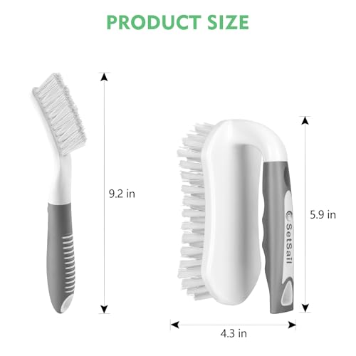 Image of SetSail Scrub Brush, Heavy-Duty Stiff Bristle Cleaning Scrubber, 4 Pack