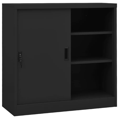 vidaXL Armoire de Bureau avec Porte Coulissante Armoire de Rangement Classeur Meuble de Rangement...