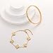 TICVRSS 18K Gold Plated Clover Bracelet Love bangle Set for Women Stackable Trendy Fashion Simple Friendship Bracelets Lucky Bracelet Jewelry Cute Gifts for Women (6.3in(gold+gold))