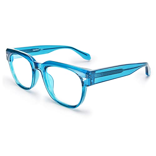 Image of VISOONE Square TR90 Blue Light Blocking Glasses with Anti Glare Computer Glass Woman and Men SAGE