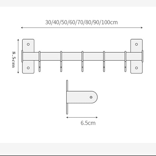 Portautensili da cucina in acciaio inox, con design a doppia guida, ganci mobili per risparmiare spazio, ideale per utensili da cucina