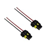 Smeyta 2PC 9005 9006 HB3 HB4 Female Adapter Wiring Harness Sockets,Headlight Wire Connector,Fog Lights Connector,Universal Car Waterproof Plugs(Black)