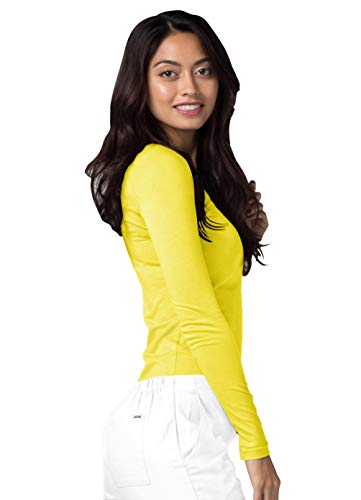 Image of Adar Womens Comfort Long Sleeve T-Shirt Underscrub Tee - 2900 - Citron - XXS