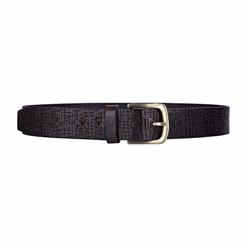 Image of THE CLOWNFISH Men's Genuine Leather Belt with Textured /Embossed Design