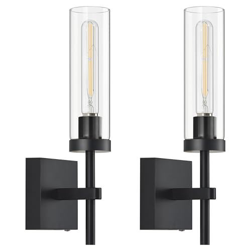SANTOSTOCK Black Wireless Wall Sconces with Remote Control, Battery Operated Wall Sconce Set of 2, Rechargeable Dimmable Wall Lights for Bedroom Living Room Bathroom Hallway Entryway Stairwell, 3000K by SANTOSTOCK - Used condition - US$65.59