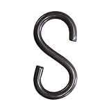 RCH Hardware SH-BR13-50 Brass S-Hook, 6 Gauge, Black (2 Pack)
