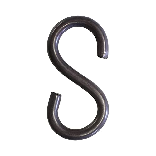 RCH Hardware SH-BR13-50 Brass S-Hook, 6 Gauge, Black (2 Pack)