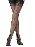 Nancies Voll Fashioned Cuban Heel Strümpfe Gr. 35, Schwarz