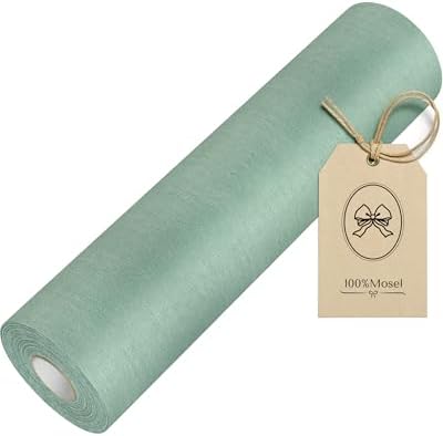 100%Mosel Vlies Tischläufer, in Eukalyptus Grün (30 cm x 25 m), Tischband | Edle Tischdeko für Hochzeit, Kommunion und Jugendweihe – Greenery-Trendfarbe 2026, zuschneidbar