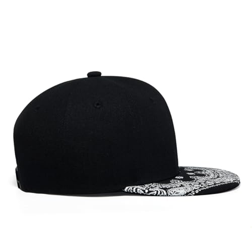 Image of Trucker Hat Fashion Mens Women Snapback Hats - Flat Bill Brim Hat Adjustable Baseball Cap