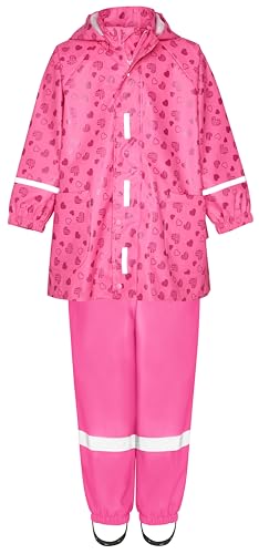 Playshoes Regen-Set Regenlatzhose, einfarbig, Herzen, 98 (2 Stück) Unisex Kinder, Einfarbige Herzen, 98 cm – Ansicht 3