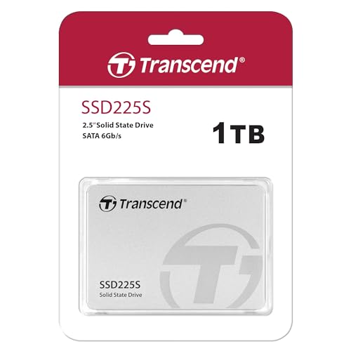 Transcend SSD225S 1TB SATA III 6Gb/s SSD, Read/Write up to 550/500 MB/s with 3D Nand Flash TS1TSSD225S, black