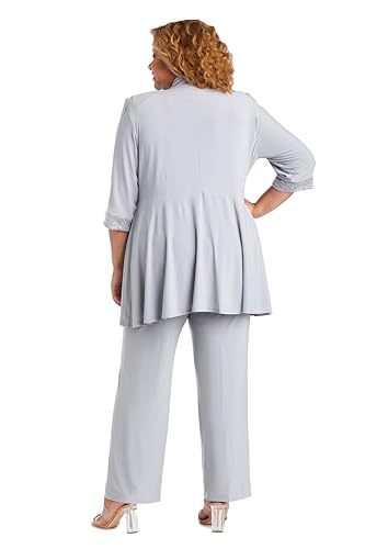 Elegant Flow: Plus Size Formal Set in Pewter - Image 3