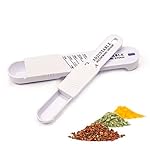 Adjustable Measuring Spoon, Double End All in One Adjustable Scale Metering Spoon for Baking, Cooking, Powder, Oil, Sugar, Salt (Set of 2)