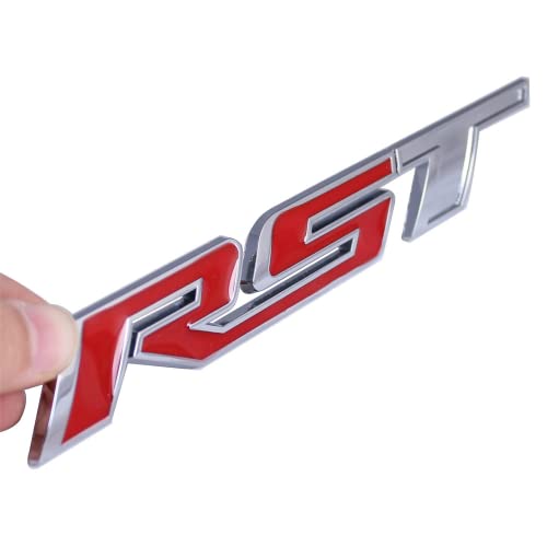 Image of 1Pc RST Tailgate Emblem Letter Badge Inserts Sticker Replacement for 2019 2020 2021 Silverado 1500 Tahoe Yukon SUV 4x4 (Chrome Red)