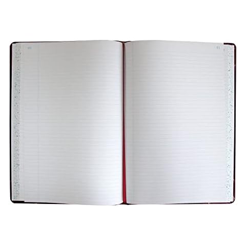 Boorum & Pease® Account Record Book, 8 5/8" x 14 1/8", Record Ruled, 300 Pages, Black/Red Cover