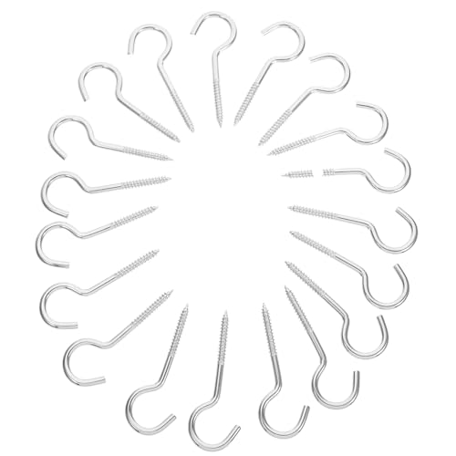 GLEAVI 20 Piezas De Ganchos De Tornillo Para Pared Ganchos Para Abrigos Perchero Resistente Para Ropa Ganchos De Garaje Para Tablas Ganchos Resistentes Para Pernos De Ojo Tornillos