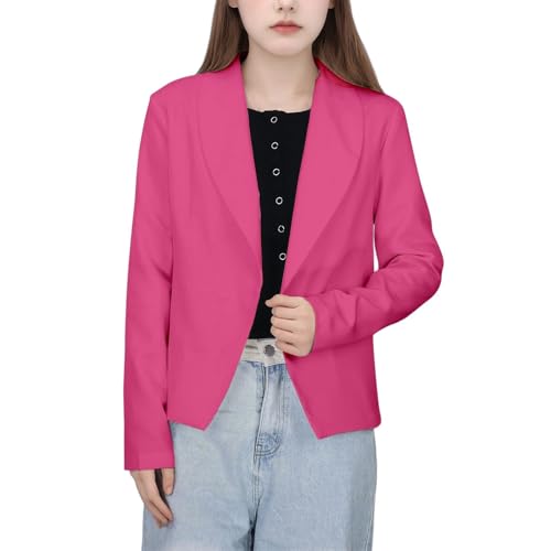 Girls Lapel Blazer Dressy Casual 2025 Fashion Long Sleeve Open Front Party Suit Performance Outgoing Cardigan Jackets 6-14Y