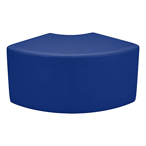 Image of Sprogs 18 inch H Structured Quarter Round Stool -Flexible Modular Collaborative Soft Seating for Office, Home, Lounge and School Classrooms with Durable Frame & Set of 2 inch Legs Add-on - Blue
