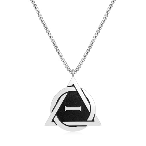 Therian Necklace Silver Plated Stainless Steel Therian Pride Symbol Necklace Therian Pendant for Men Gift