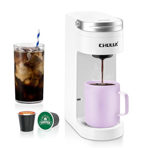 CHULUX Slim Single Serve Coffee Maker for K Pod, One