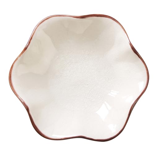 Image of Ice Cracking Leaf Jewelry Dish, Decorative Ring Holder Small Trinket Tray Bowl, Gifts for Daughter Mom Friends, Milk White.