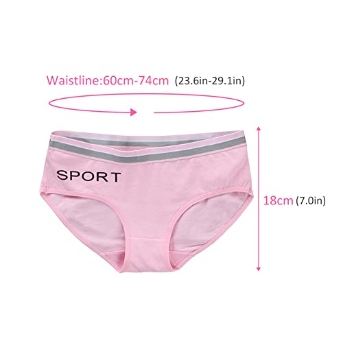 Girls Underpants Cotton Elastic Briefs Breathable Elastic Training Panties for Adolescent Girls for 8-14 Age 5pcs (Type 4)2