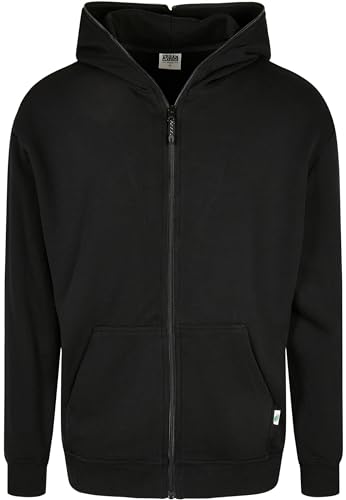 Urban Classics Herren Organic Full Zip Hoodie Kapuzenpullover, Schwarz, L