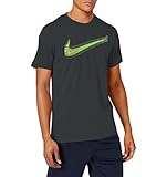 Nike Mens Sportswear Swoosh T-Shirts (Large, Black/Green/Neon)