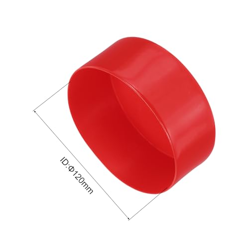 Image of uxcell 2pcs Rubber End Caps 120mm(4.7 Inch) ID Vinyl Round Tube Bolt Cap Cover Screw Thread Protectors Red, 50mm Height