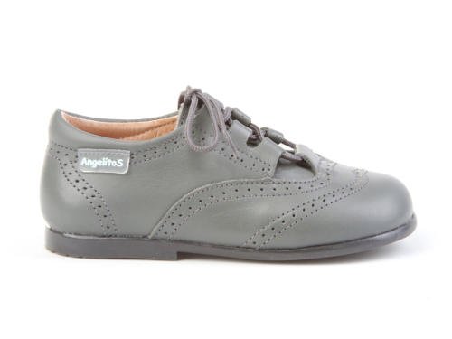 Zapatos Inglesitos para Niños Todo Piel mod.505. Calzado Infantil Made in Spain, Garantia de Calidad. (26, Gris)