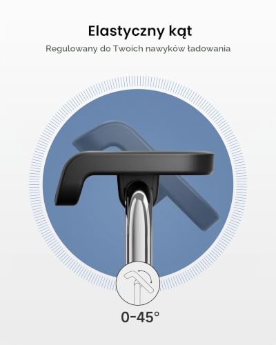 Szybka Ładowarka Stojąca dla Apple Watch 11/Ultra 3/SE 3, 5W Magnetyczna Bezprzewodowa Ładowarka dla Apple Watch Ultra 2/10/9/8/7/6/5/4/3/2/SE 2, Ładowarka z Regulowanym Kątem, SwanScout 505A (Czarny)