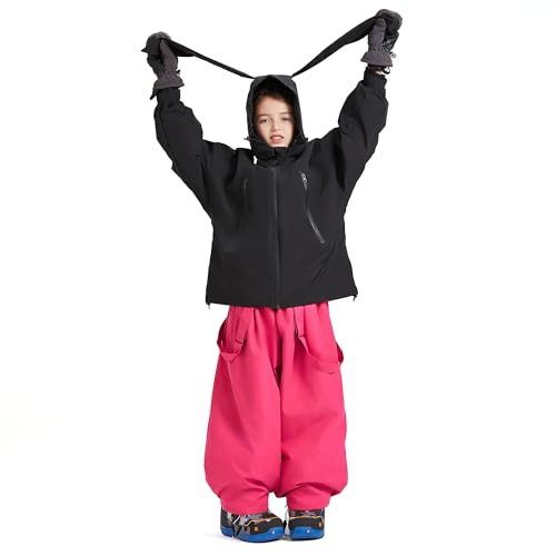 Boy's Girl's Waterproof Ski Jacket and Pants Set Warm with Cute Hat Multiple Colors Sizes 3L Fabric2