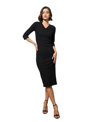 Image of barcino Women's Cotton Blend Midi Bodycon Dress