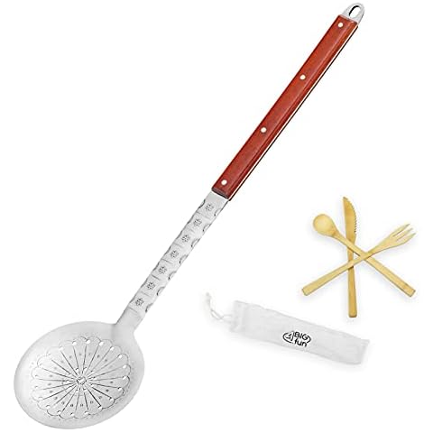 4BIG.fun Schumovka XXL 65 cm espumadera + juego de cubiertos de acero inoxidable Kazan Cover