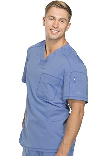 Image of Dickies Dynamix Scrubs for Men Athletic-Inspired V-Neck Chest Pocket Scrub Top with Four-Way Stretch & Moisture Wicking DK610