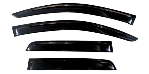 Image of KPY Window Visor Compatible with Toyota Camry 1997-2001, Rain Guard Side Window Vent Deflectors Tape-On Style, 1997 1998 1999 2000 2001, Black