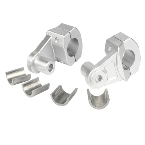 DEFIYAN Universelle erhöhte Lenkererhöhung Kompatibel mit Motorrad, ATV, Quad, 22 mm, 7/8 Zoll bis 28 mm, 1 1/8 Zoll Klemmmodell(1 Pair Silver)