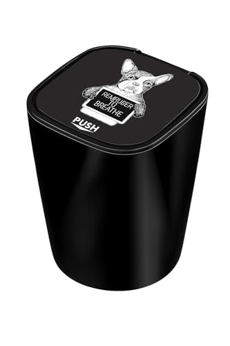 Image of Stash-Pro Car Ashtray with Lid for Car Cup Holder | LED Light | Smokeless Portable Ash Tray Bin with Push Cover | Black | 9cm