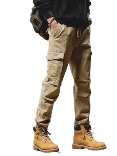 Image of LookMark Men's Cargo Pants Stylish and Comfortable | Men's Cargo Pants with Multiple Pockets | Ideal for Casual Wear, Outdoor Activities, and Everyday Use