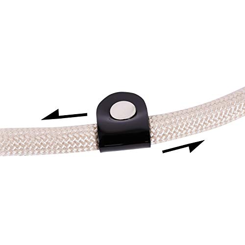 lionto Hundehalsband aus strapazierfähigem Nylon für Hundetraining, Länge 40 cm, 0,8 cm Dicke, Zugstopp Halsband für Hunde, Lederimitat mit Metallring & Anpassung durch stufenlosen Schieber, beige