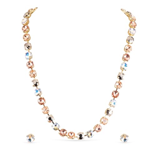 Image of Rubans Crystal Necklace Set Stylish Jewellery Gift for Women & Girls