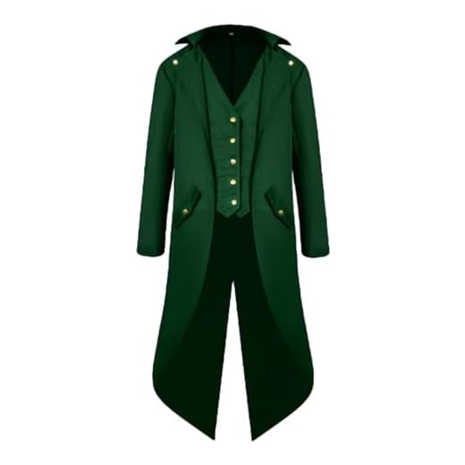Gothique Veste Homme Elégant Veste Adulte Pas Cher Manteau Long Cosplay Vêtements De Dessus Slim Fit Halloween Redingote Homme Deguisement pour Carnaval, Halloween, Cosplay, Longue Tenue De Smoking