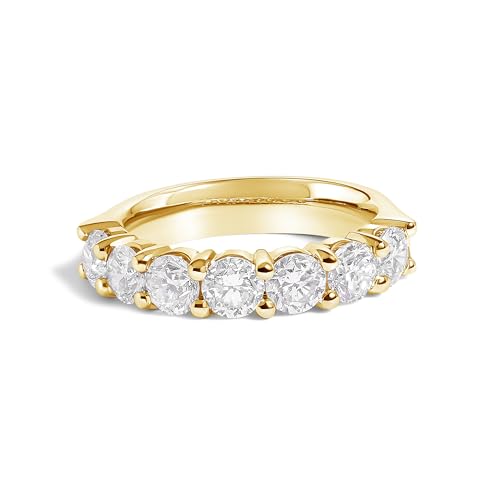 14K Yellow Gold 2. 0 Cttw Diamond 7 Stone Band Ring - Size 6.5