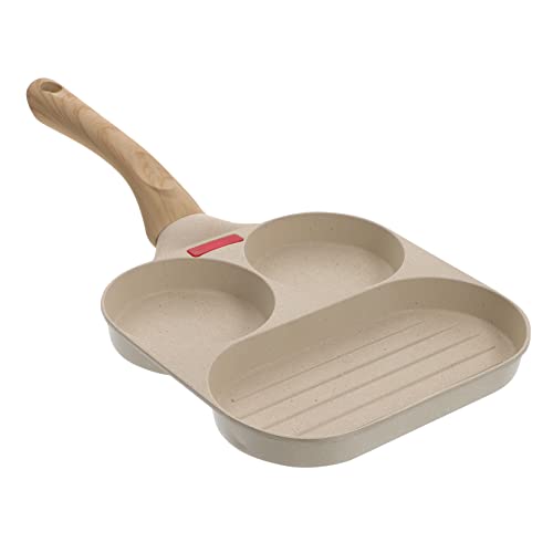 PRETYZOOM 1Set Nonstick Breakfast Pan Versatile Egg Frying Pan for Pancakes Hamburgers and Eggs for Camping and Everyday Cooking Compatible with All Stoves